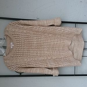 JJ Basics women's open knit pullover sweater size M